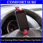 Drive Smart Retractable Car Steering Wheel Smart Phone Clip Holder (GPS, iPhone, Samsung)